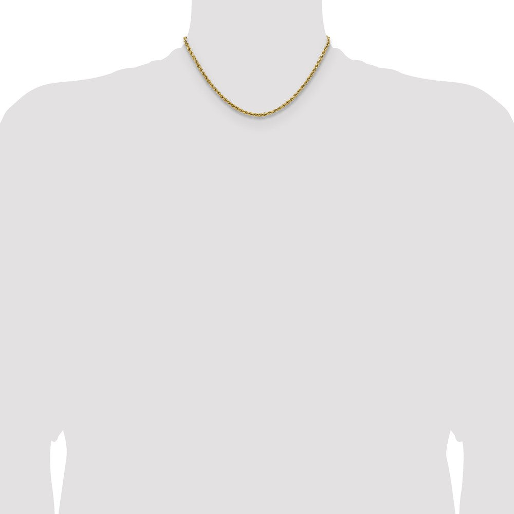 14k 2.5mm Semi-solid D/C Rope Chain (2.92 grams)
