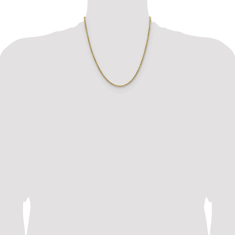 14k 2.5mm Semi-solid D/C Rope Chain (2.92 grams)