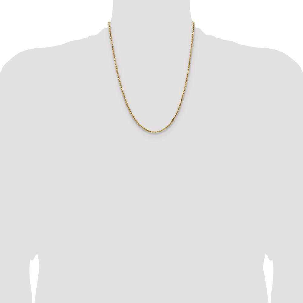 14k 2.5mm Semi-solid D/C Rope Chain (2.92 grams)