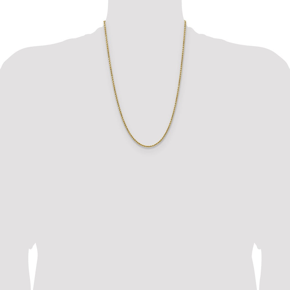 14k 2.5mm Semi-solid D/C Rope Chain (2.92 grams)