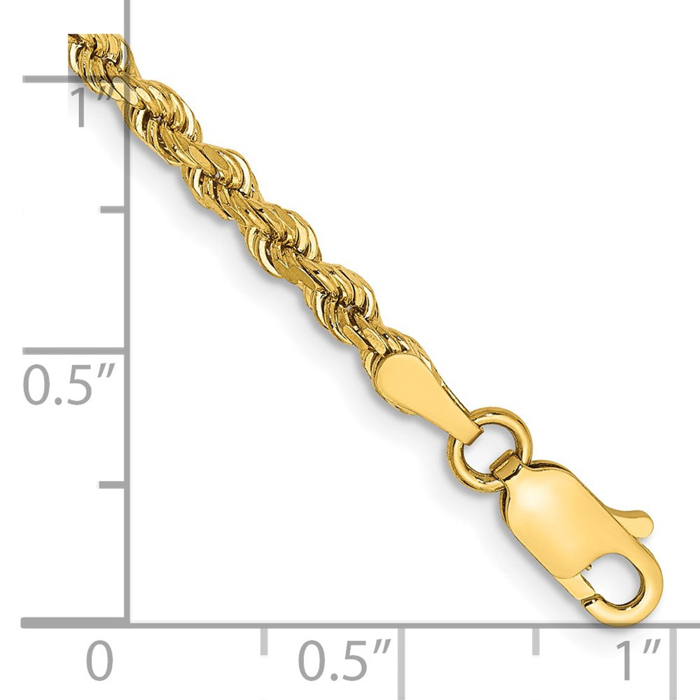 14k 3mm Semi-solid D/C Rope Chain Bracelet (2.04 grams)