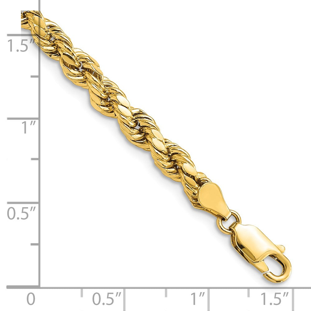 14k 4.9mm Semi-solid D/C Rope Chain Bracelet (3.63 grams)