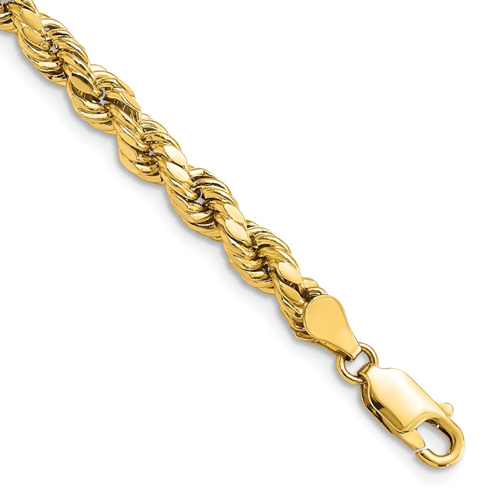 14k 4.9mm Semi-solid D/C Rope Chain Bracelet (3.63 grams)
