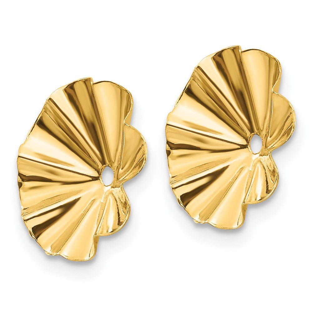 14k Yellow Gold 7 mm Polished Fancy Earring Jackets (0.58 grams)
