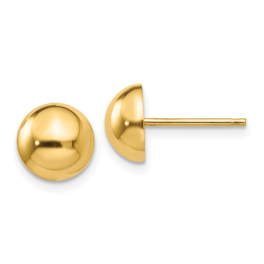 14k Yellow Gold 8 mm Half Ball Post Earrings (1.18 grams)
