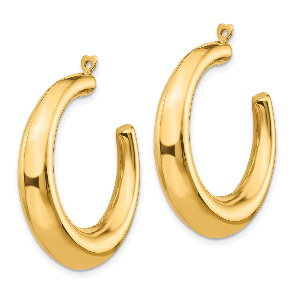 14k Yellow Gold 5 mm Polished Hollow Hoop Earring Jackets (4.24 grams)