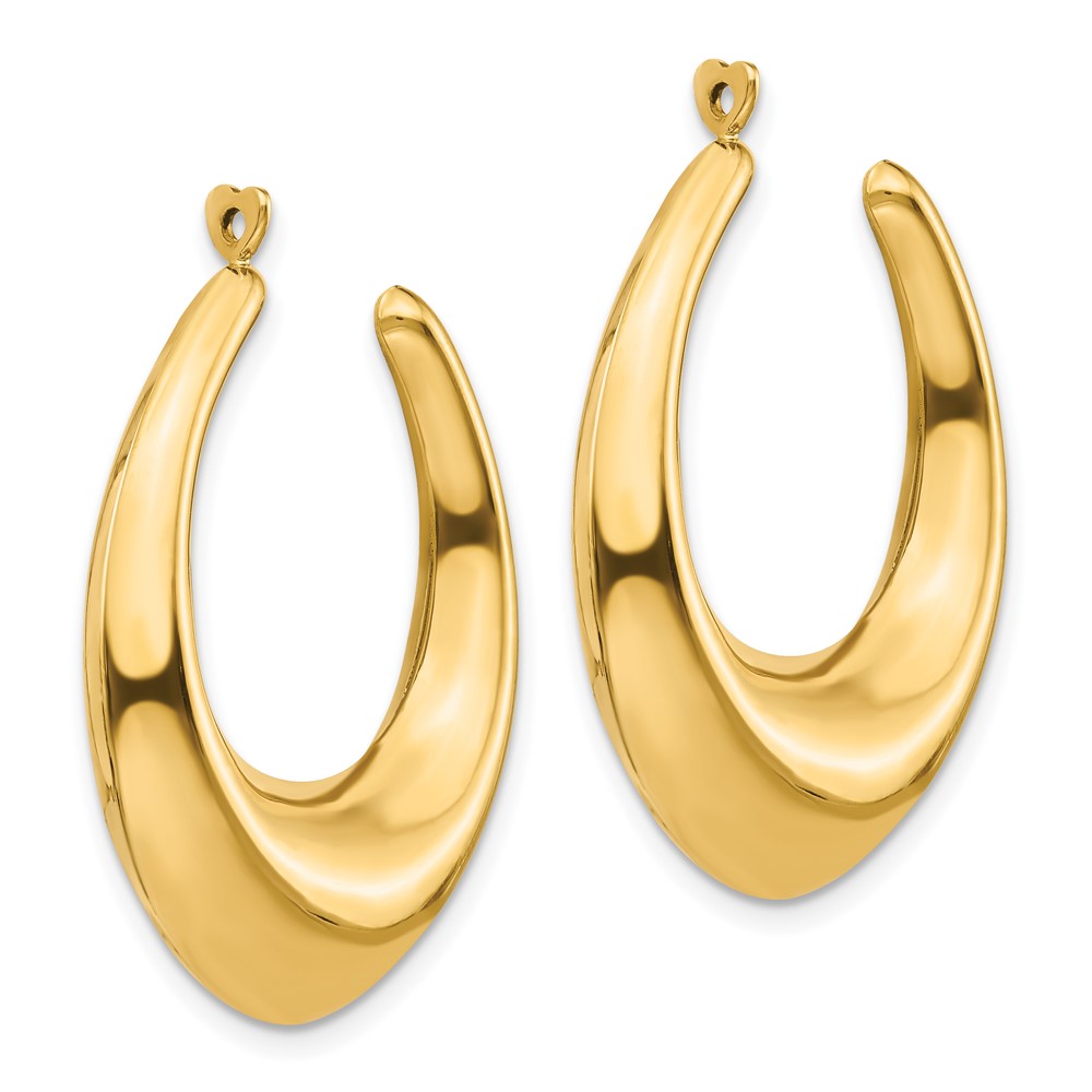 14k Yellow Gold 7 mm Polished Hollow Hoop Earring Jackets (4.84 grams)