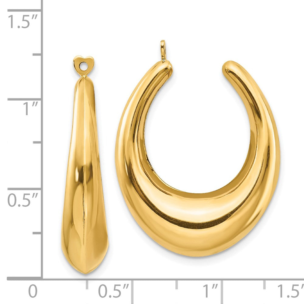 14k Yellow Gold 7 mm Polished Hollow Hoop Earring Jackets (4.84 grams)