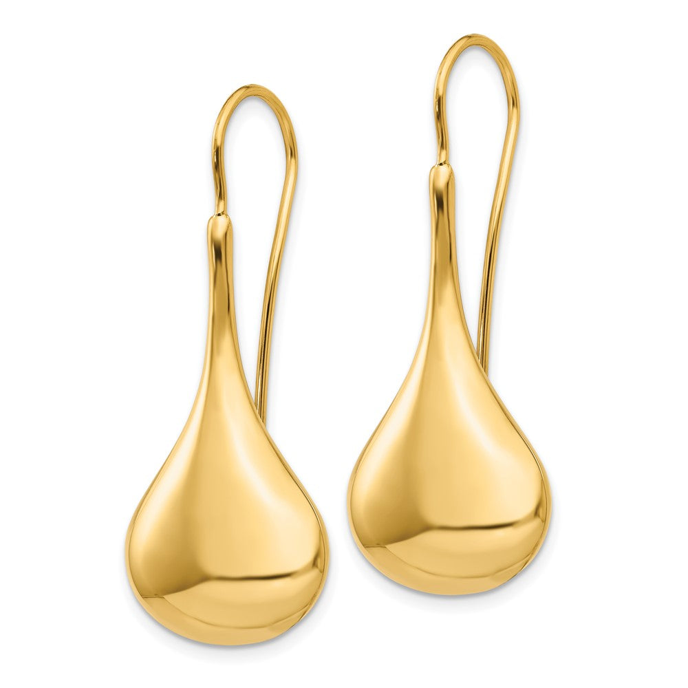 14k Yellow Gold 16 mm Polished Abstract Wire Earrings (3.72 grams)