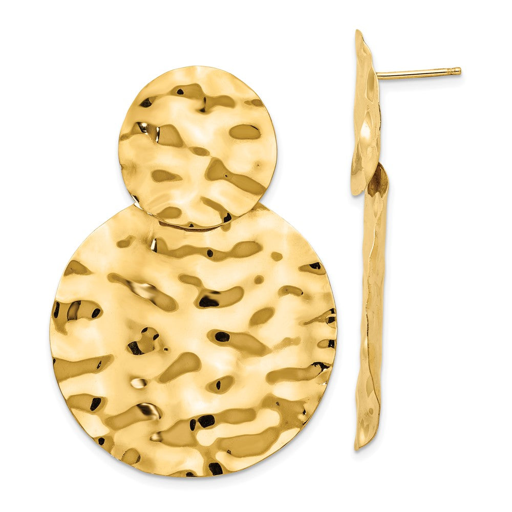 14k Yellow Gold 31 mm red Dangle Earrings (6.35 grams)