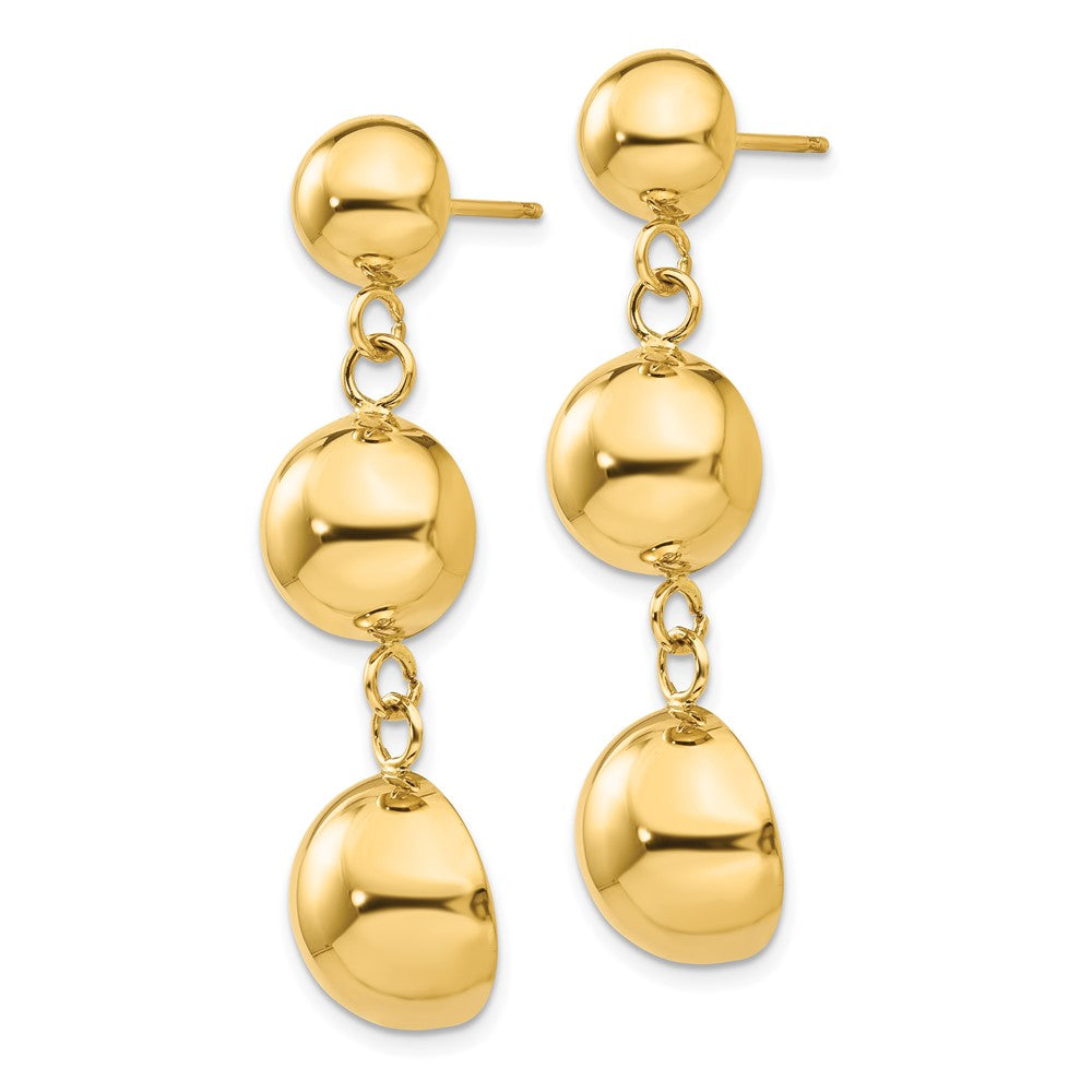 14k Yellow Gold 12 mm Polished Half Ball Dangle Earrings (4.78 grams)