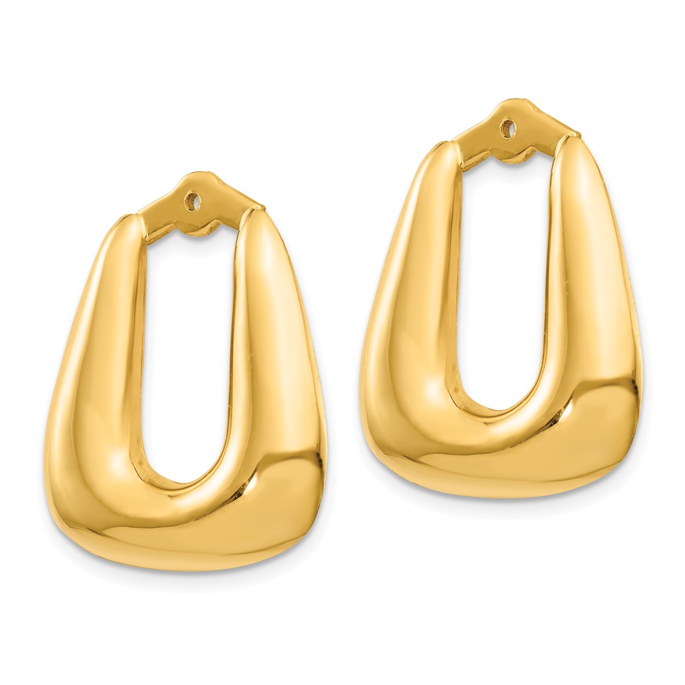 14k Yellow Gold 20 mm Polished Hoop Earring Jackets (2.24 grams)