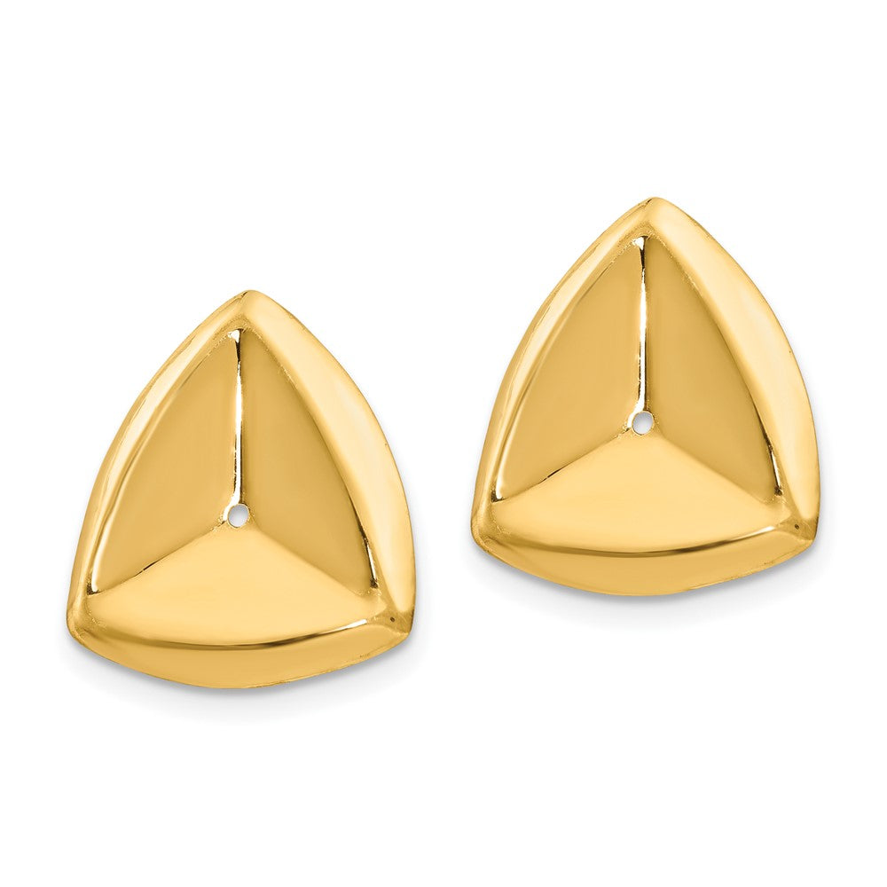 14k Yellow Gold 12 mm Polished Triangle Earring Jackets (0.98 grams)