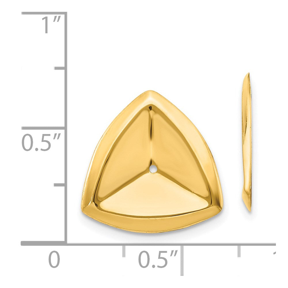 14k Yellow Gold 12 mm Polished Triangle Earring Jackets (0.98 grams)