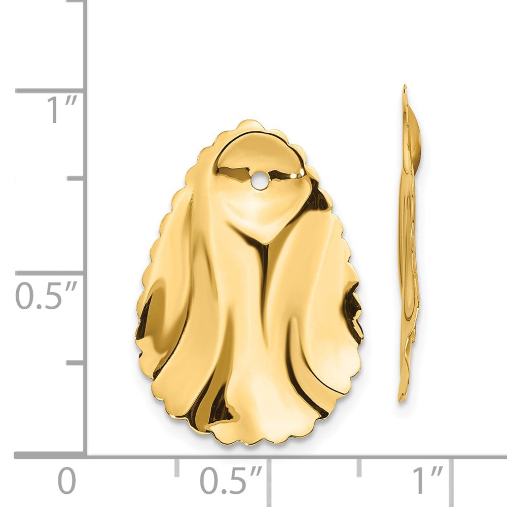 14k Yellow Gold 16 mm red Oval Earring Jackets (1.42 grams)