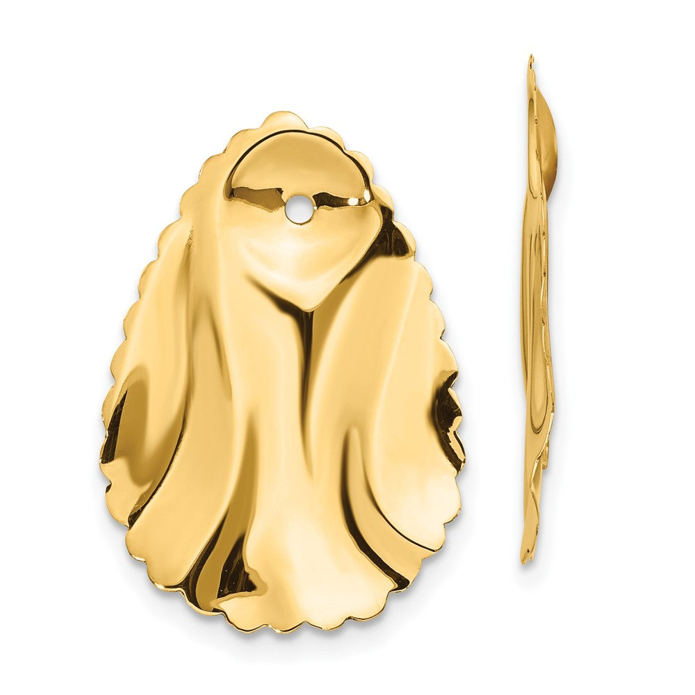 14k Yellow Gold 16 mm red Oval Earring Jackets (1.42 grams)