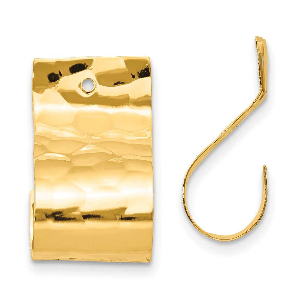 14k Yellow Gold 11 mm red Earring Jackets (2.43 grams)