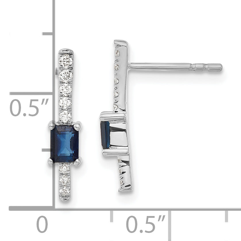 14k White Gold Diamond and Sapphire Fancy Earrings (1.4 grams)