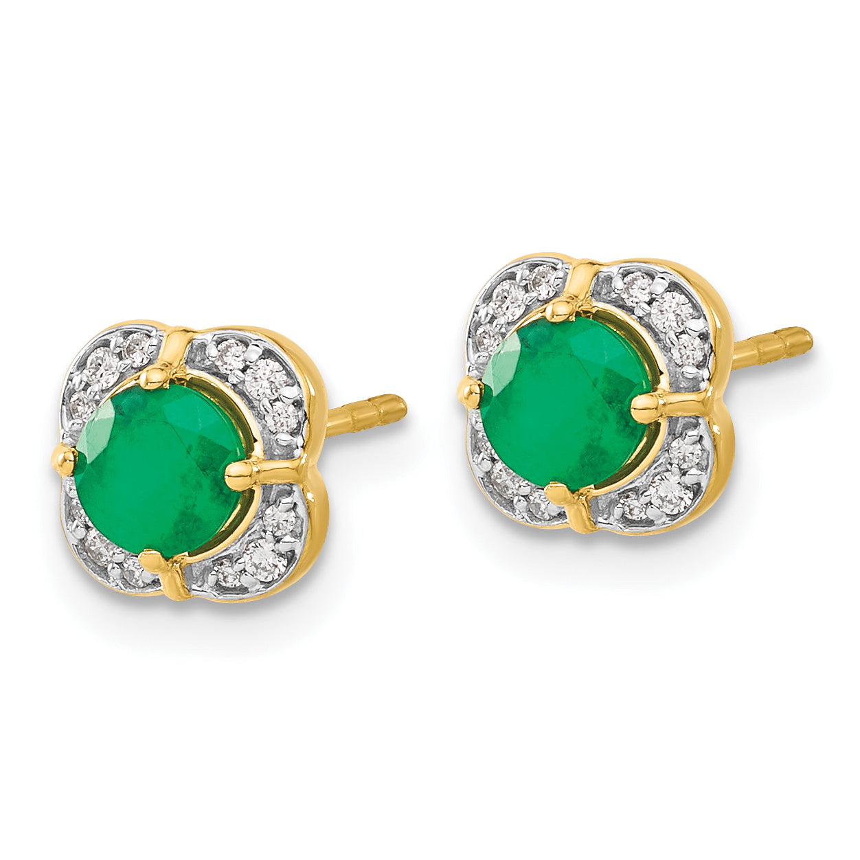 14k Diamond and Emerald Fancy Earrings (1.95 grams)
