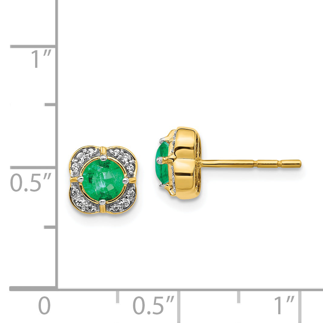 14k Diamond and Emerald Fancy Earrings (1.95 grams)