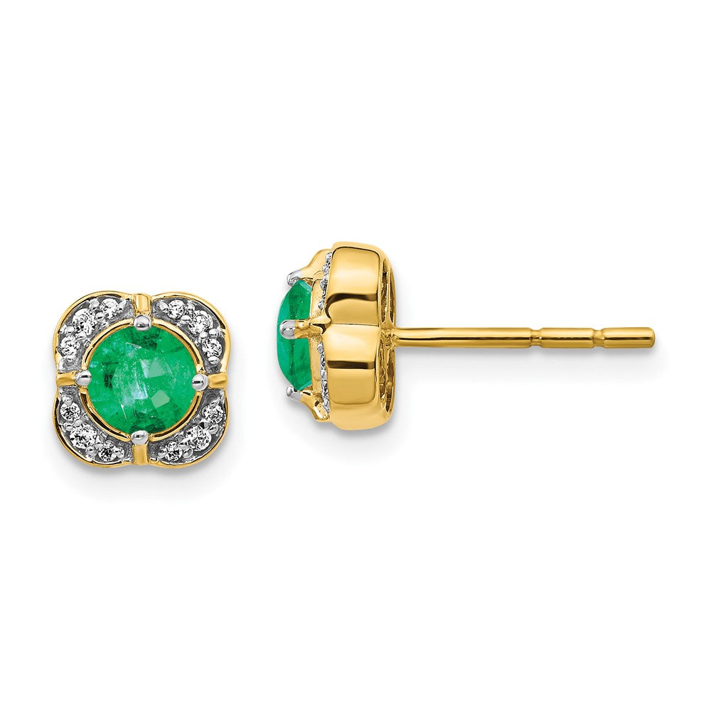 14k Diamond and Emerald Fancy Earrings (1.95 grams)