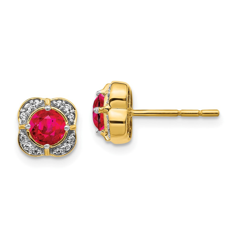 14k Diamond and Ruby Fancy Earrings (1.95 grams)