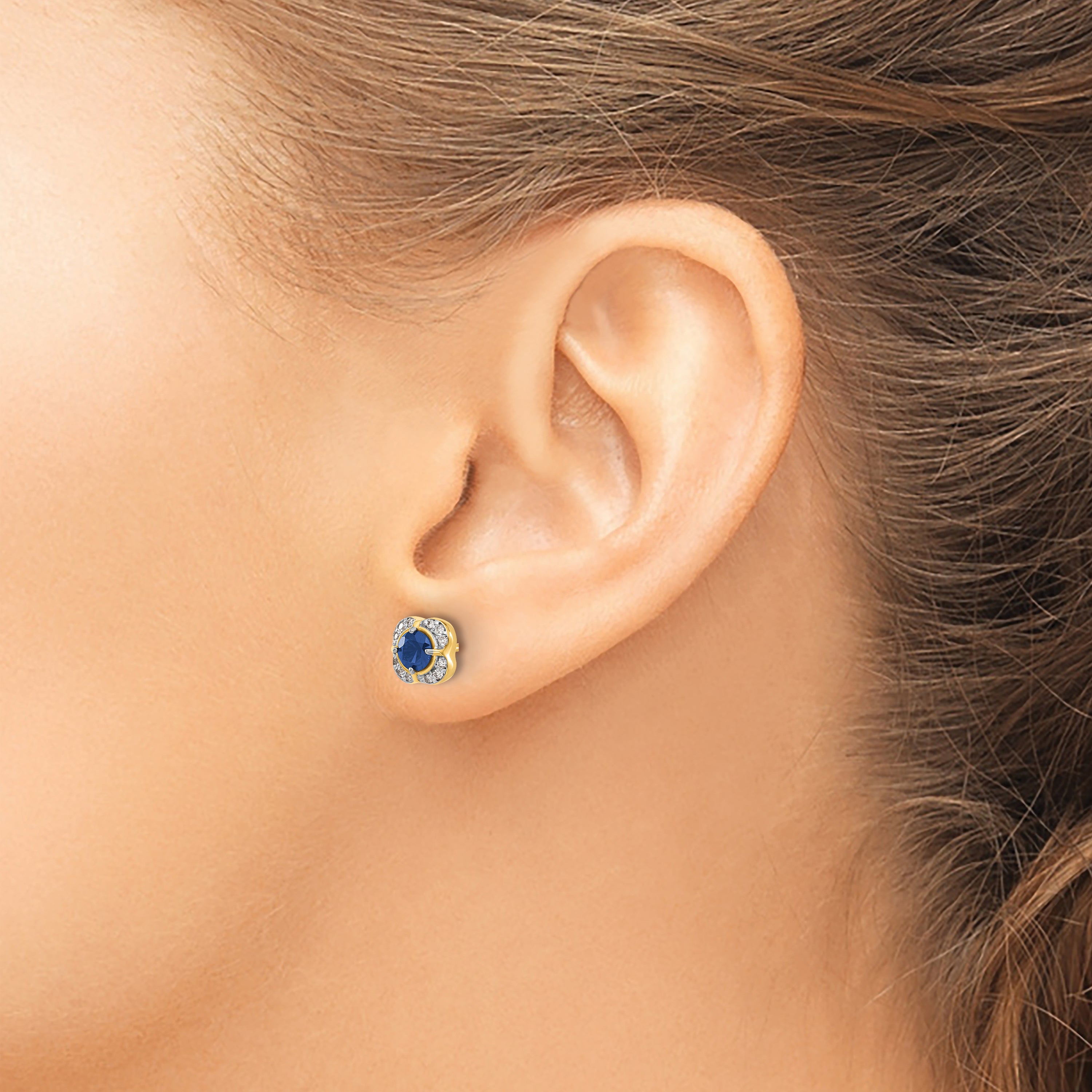 14k Diamond and Sapphire Fancy Earrings (1.7 grams)
