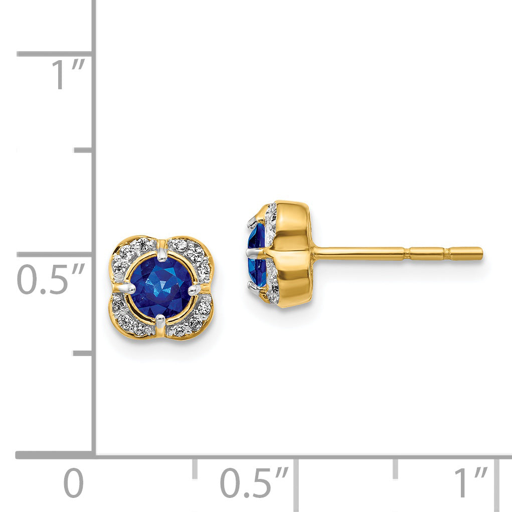 14k Diamond and Sapphire Fancy Earrings (1.7 grams)