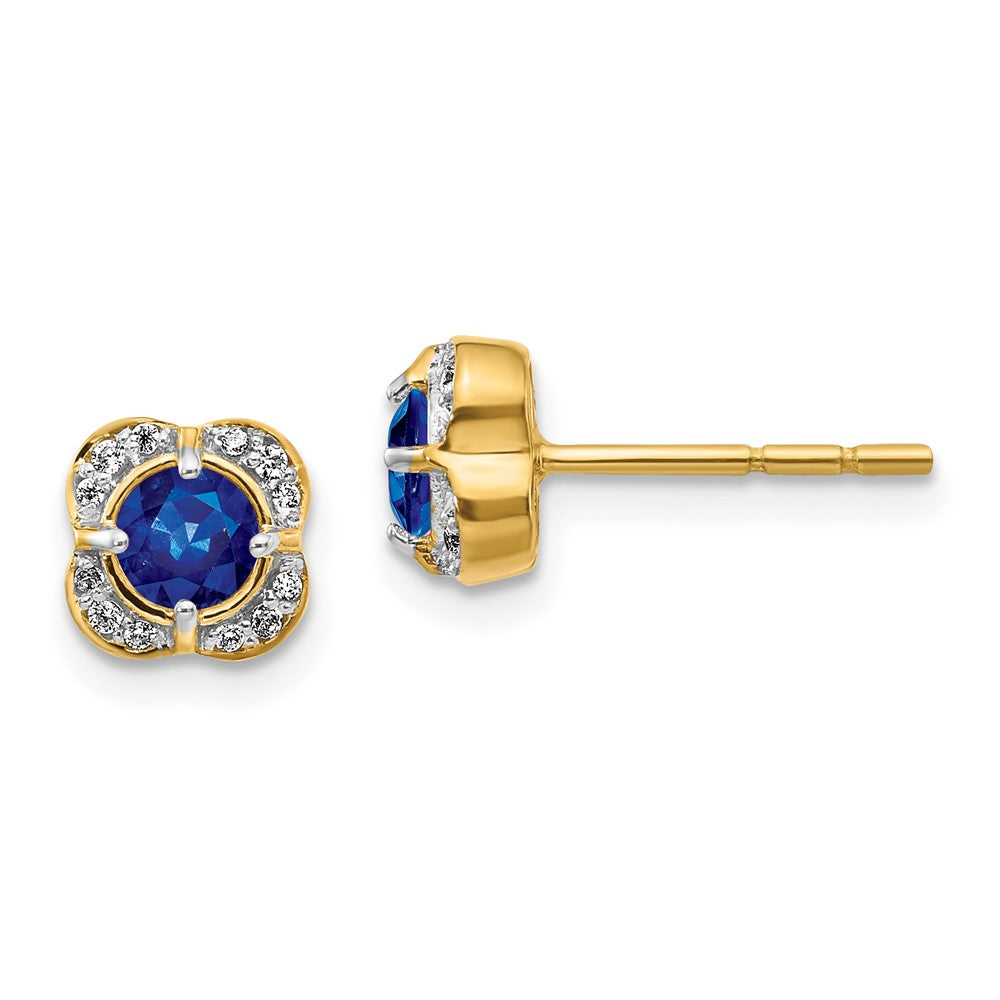 14k Diamond and Sapphire Fancy Earrings (1.7 grams)