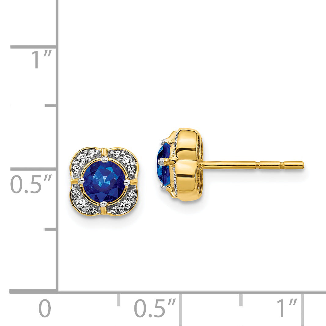 14k Diamond and Sapphire Fancy Earrings (1.95 grams)