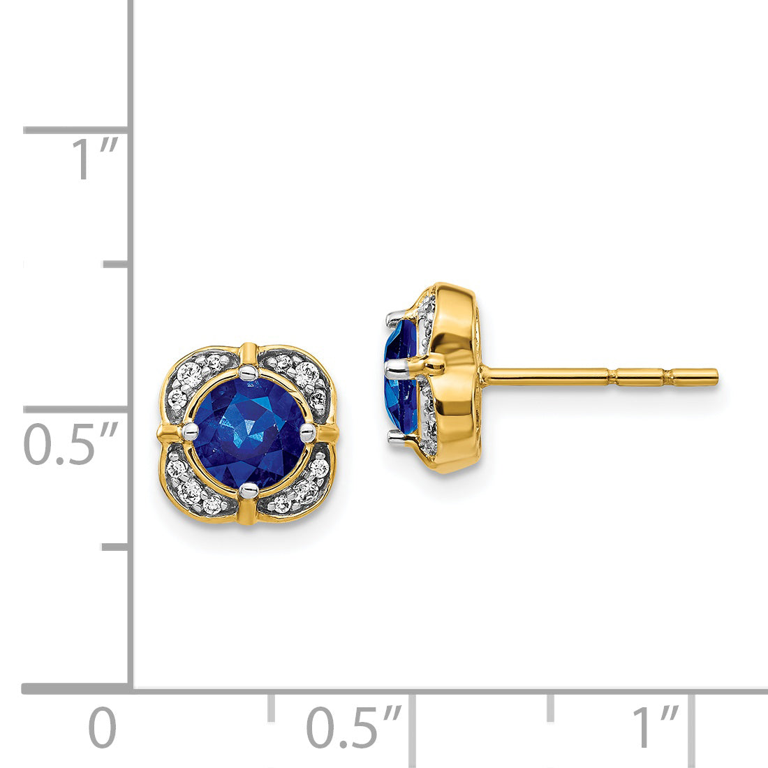 14k Diamond and Sapphire Fancy Earrings (2.1 grams)