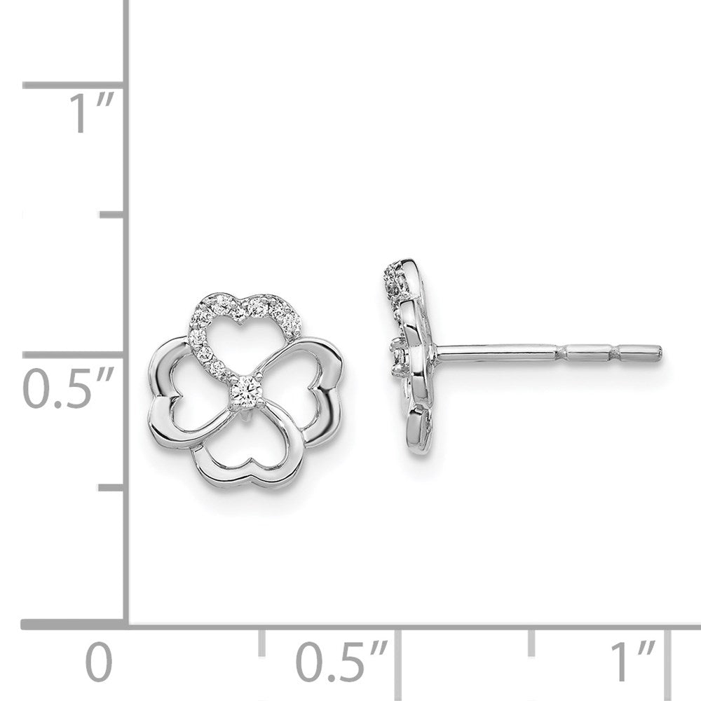 14k White Gold 9 mm Diamond Fancy Clover Earrings (1.19 grams)