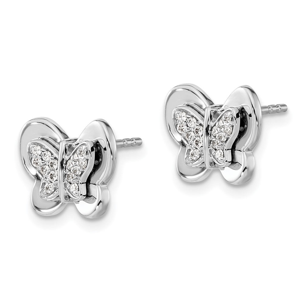 14k White Gold 11 mm Diamond Butterfly Earrings (2.52 grams)
