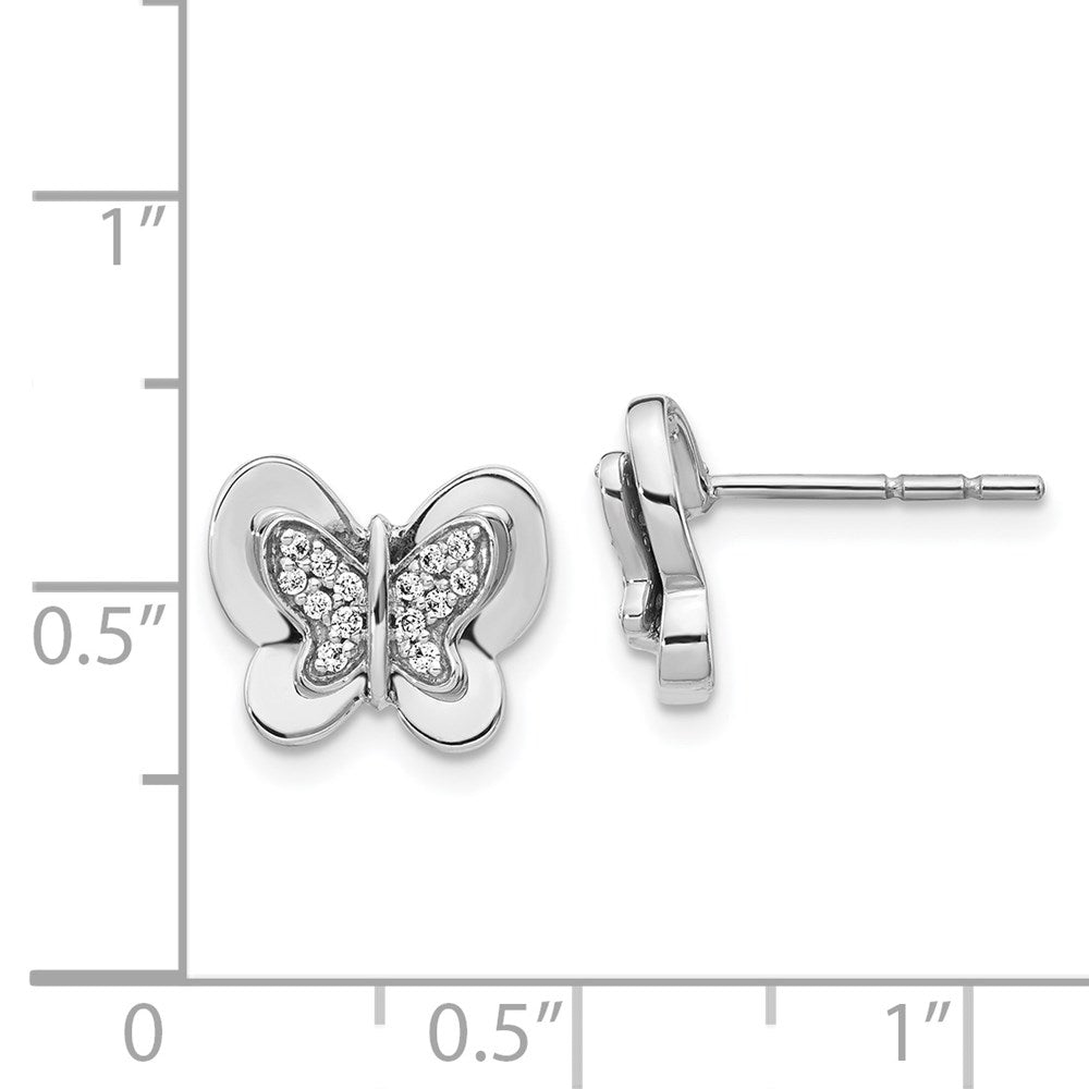14k White Gold 11 mm Diamond Butterfly Earrings (2.52 grams)