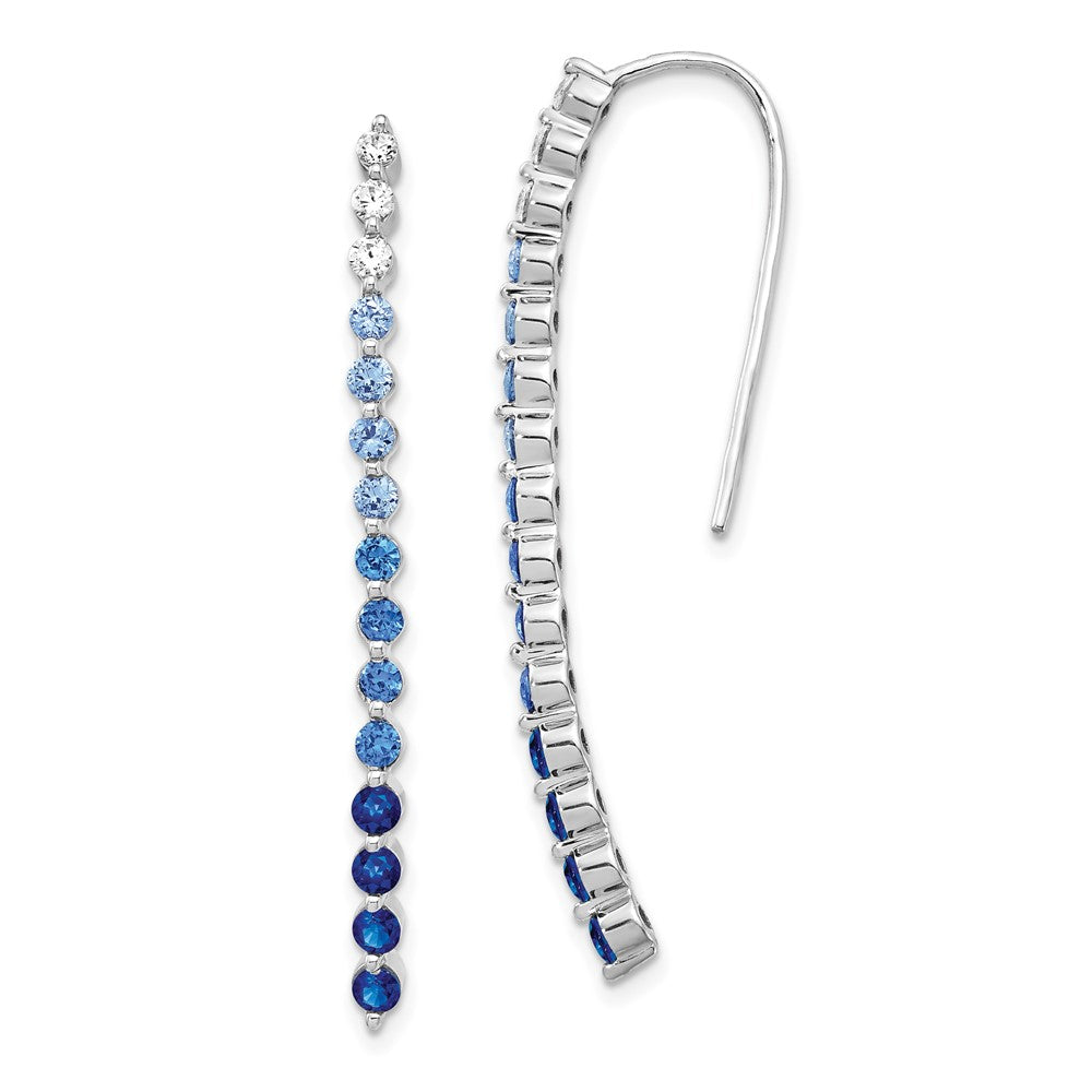 14k White Gold Diamond and Sapphire Earrings (3.65 grams)