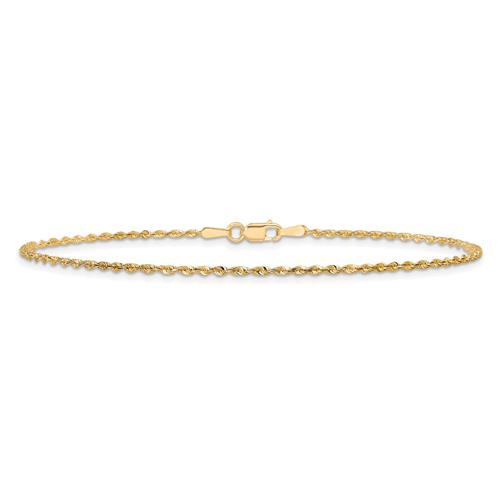 14k 1.5mm Extra-Light D/C Rope Chain Bracelet (1.21 grams)