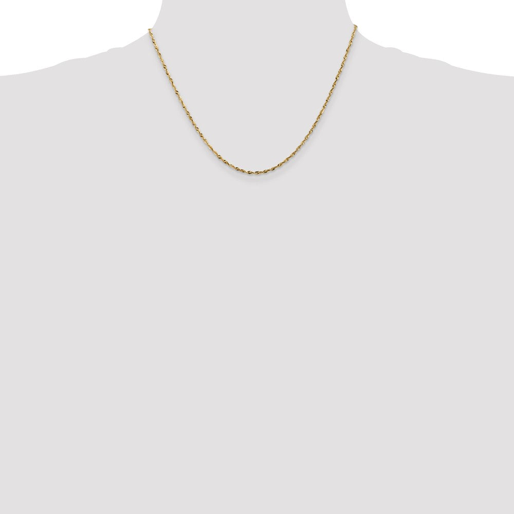 14k 1.8mm Extra-Light D/C Rope Chain (3.21 grams)