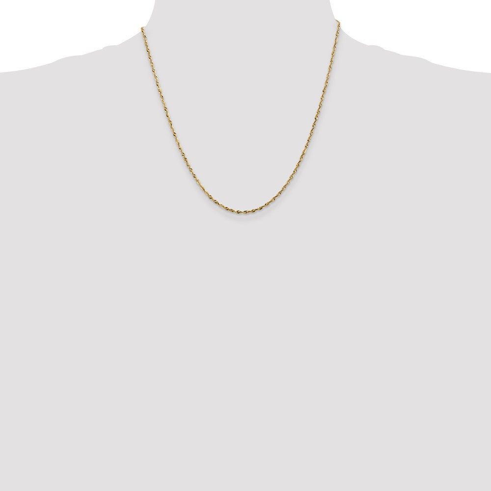 14k 1.8mm Extra-Light D/C Rope Chain (3.21 grams)