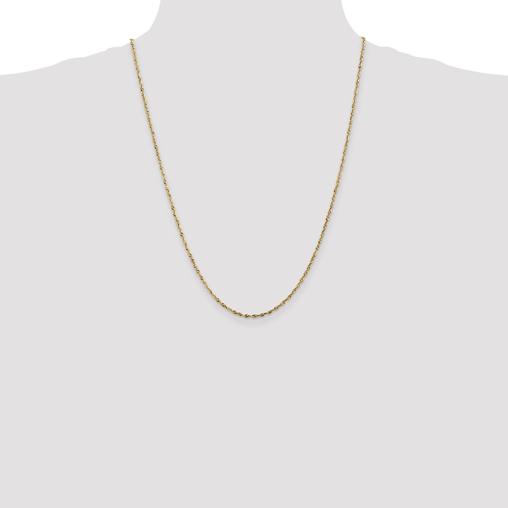 14k 1.8mm Extra-Light D/C Rope Chain (3.21 grams)