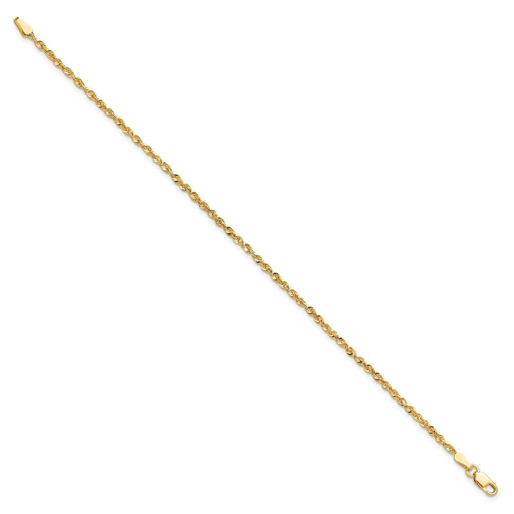 14k 2.0mm Extra-Light D/C Rope Chain Bracelet (1.82 grams)