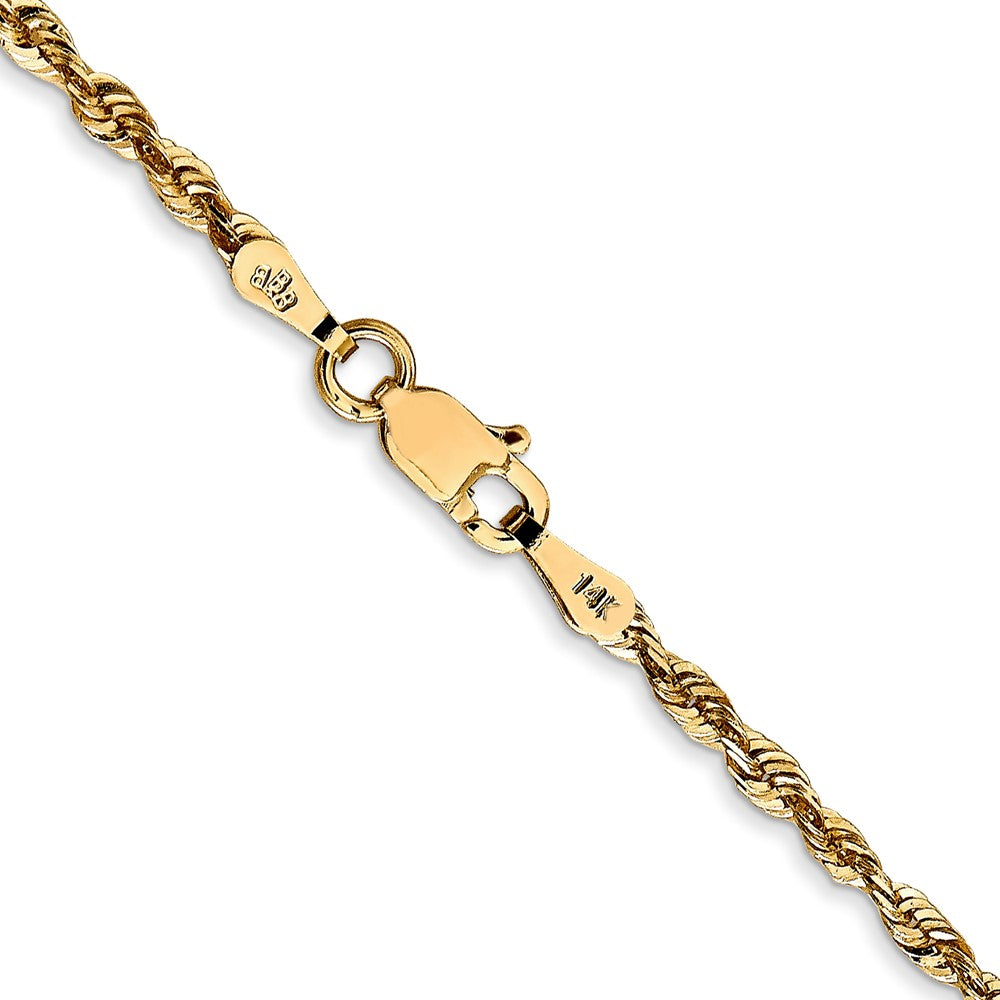 14k 2.25mm Extra-Light D/C Rope Chain (4.17 grams)