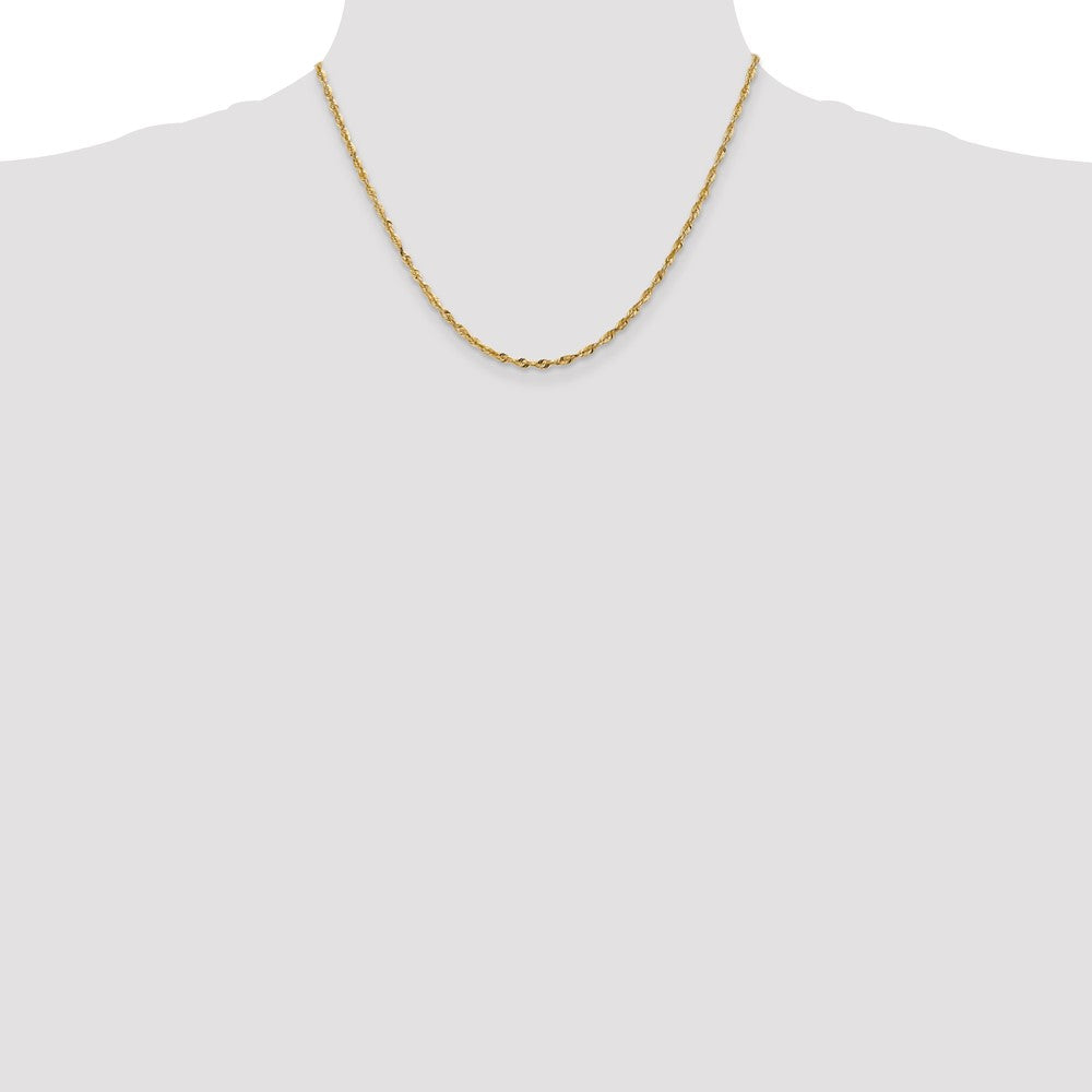 14k 2.5mm Extra-Light D/C Rope Chain (6.54 grams)