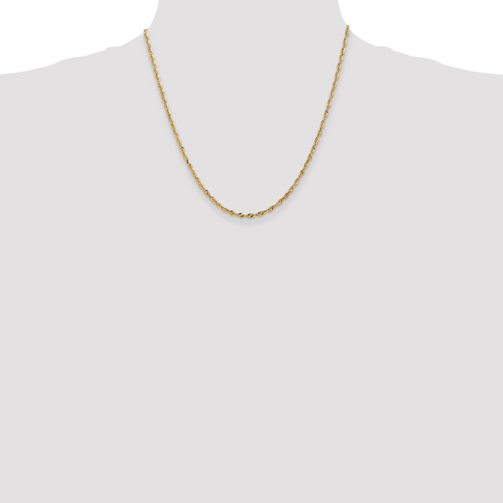 14k 2.5mm Extra-Light D/C Rope Chain (6.54 grams)