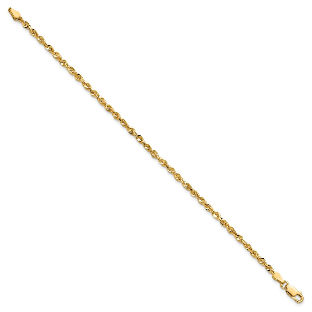 14k 2.75mm Extra-Light D/C Rope Chain Bracelet (3.62 grams)