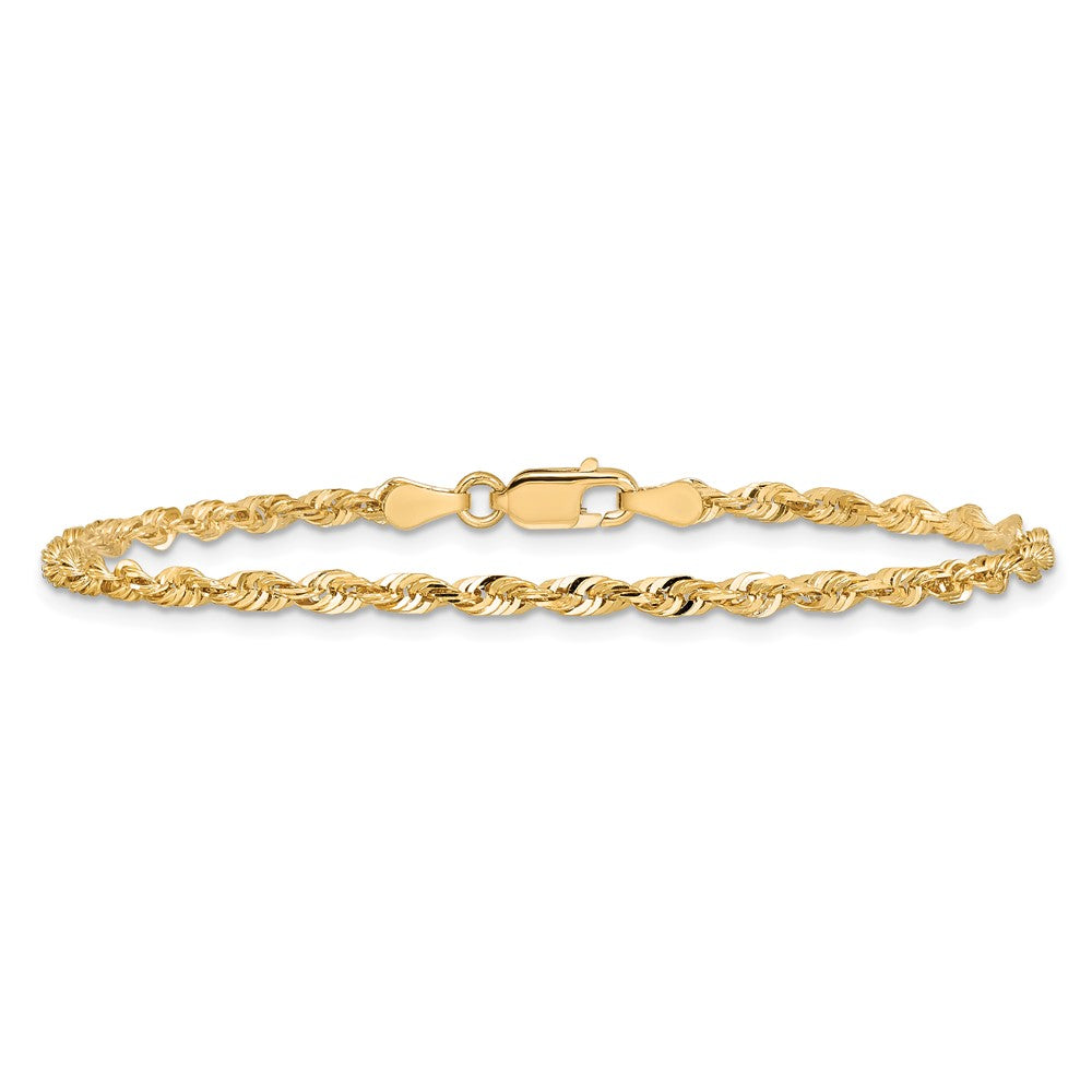 14k 2.75mm Extra-Light D/C Rope Chain Bracelet (3.62 grams)