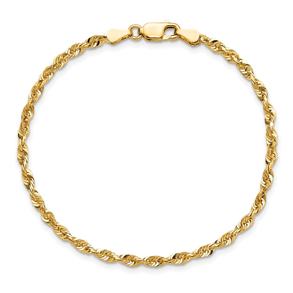 14k 2.75mm Extra-Light D/C Rope Chain Bracelet (3.62 grams)