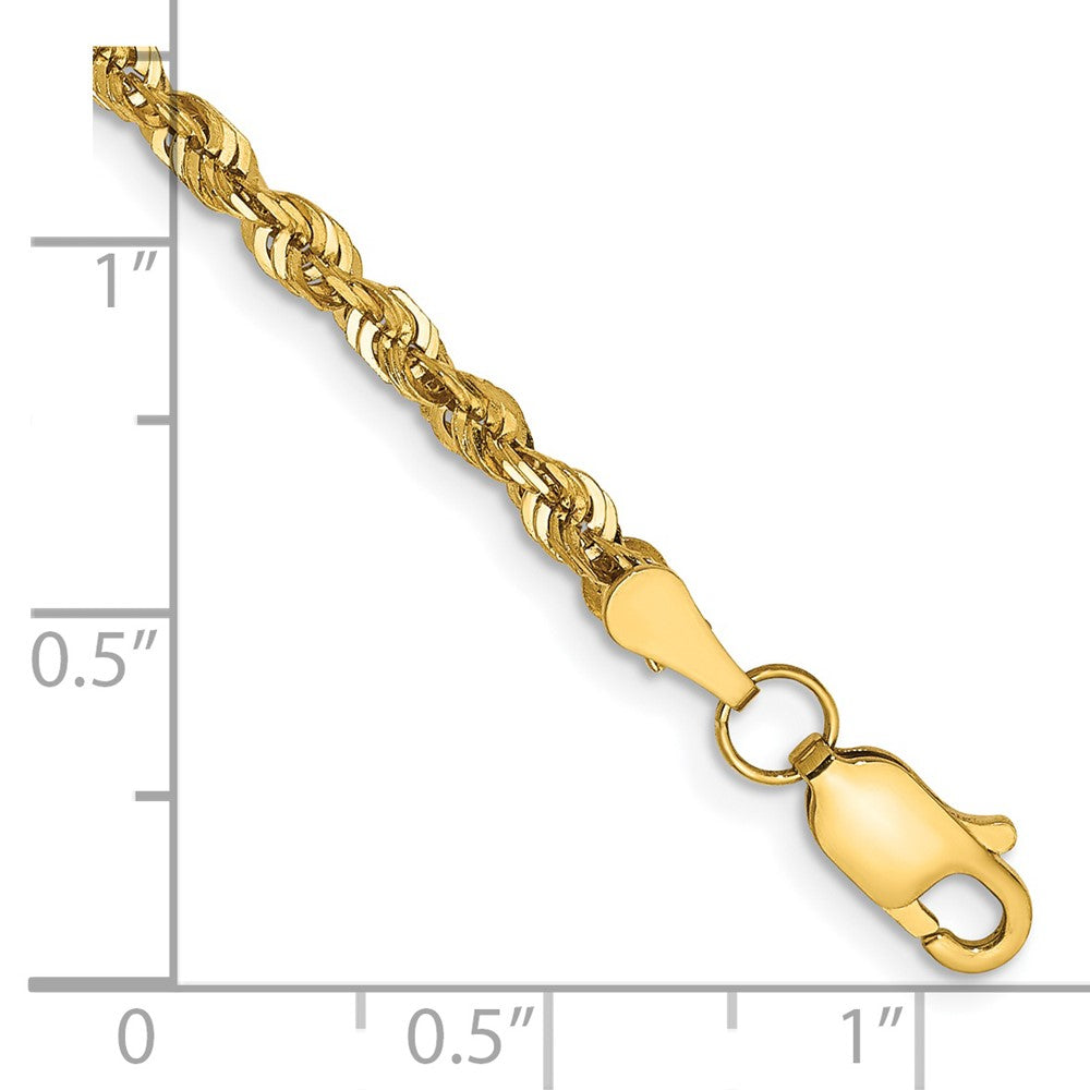 14k 2.75mm Extra-Light D/C Rope Chain Bracelet (3.62 grams)