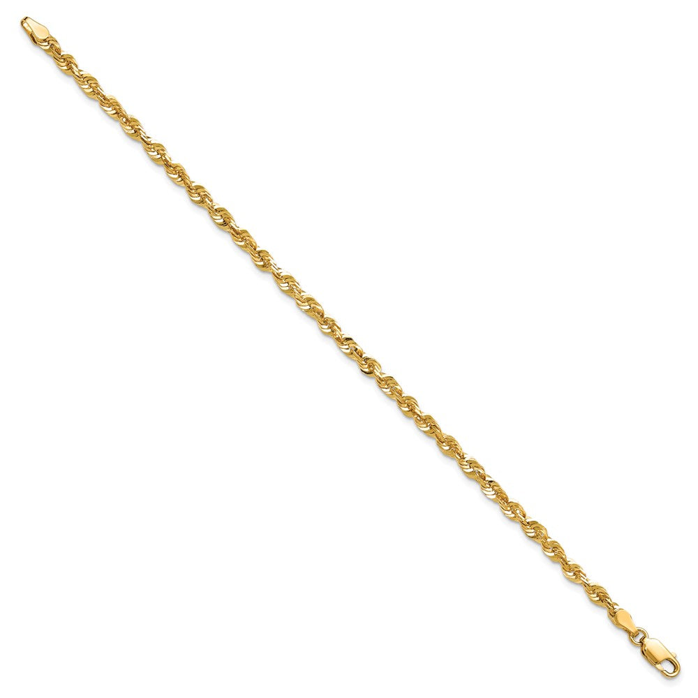 14k 4mm Extra-Light D/C Rope Chain Bracelet (5.12 grams)