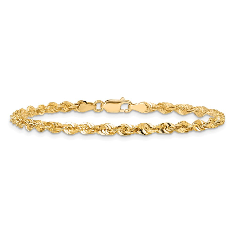 14k 4mm Extra-Light D/C Rope Chain Bracelet (5.12 grams)