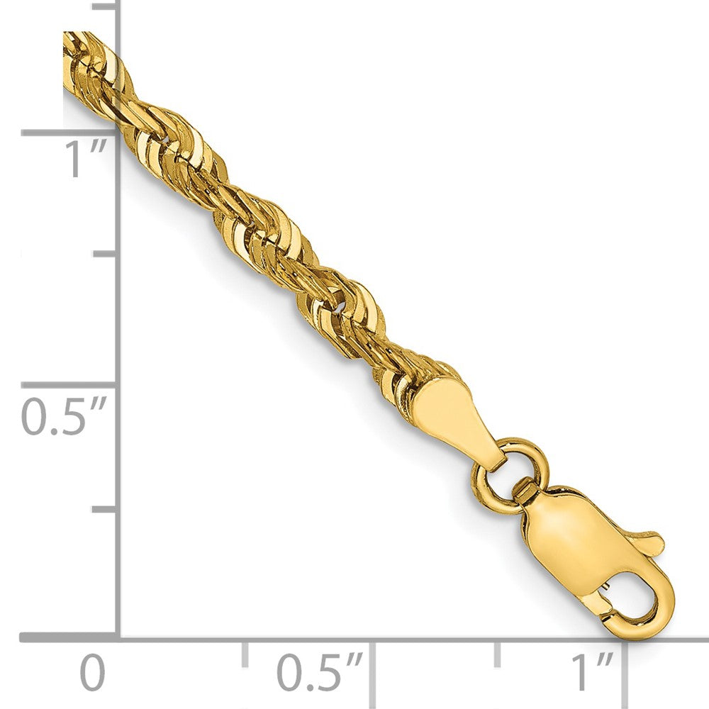 14k 4mm Extra-Light D/C Rope Chain Bracelet (5.12 grams)